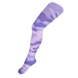 Otroške bombažne hlačne nogavice s kamuflažnim vzorcem v svetlo rožnato‑vijolični barvi