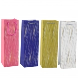 Darilna vrečka za steklenico s bleščečimi valovi