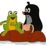 DoDo velika lesena dekoracija Krt in žaba