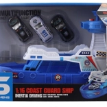 Ladja na baterije s svetlobnimi učinki in zvoki z avtomobilčki