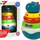 ropotuljica dinozaver z barvnimi obročki in gugalno neprevrnljivo osnovo