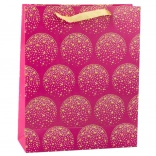 Elegantna darilna vrečka zlate zvezde rožnata