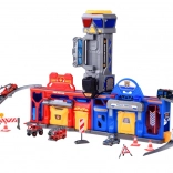 Mega Garaža 2v1 Policija in Gasilci z Dvigalom