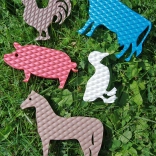 Nalepke za vodo za kad – penaste domače živalice (mešanica barv)