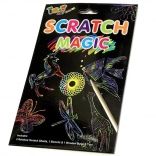 Mavrični praskalni listi z šablonami in lesenim peresom