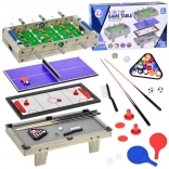 Namizni igralni set 4 v 1 – namizni nogomet, air hockey, ping‑pong in biljard