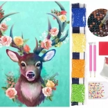 Diamantno slikanje 5D – jelen 30 × 40 cm