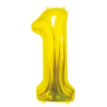Foliasti balon številka 1 zlata GoDan 85 cm