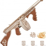 RoboTime 3D lesena mehanska sestavljanka mitraljez THOMPSON