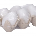 Dekorativno belo plastično jajce 6 cm, 6 kos
