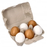 Lesena jajca v kartonu, 6 kosov