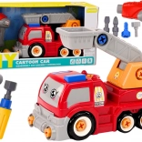 Risani žerjavni tovornjak za razstavljanje DIY – rdeč