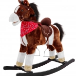 Gugalni plišasti konjiček za otroke z interaktivnimi funkcijami, temno rjav