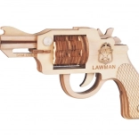 Woodcraft lesene 3D sestavljanke revolver na elastike Colt