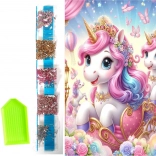 Diamantno slikanje na platnu – samorogi v kočiji 23 × 30 cm