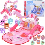 izobraževalna igralna podloga 3-v-1 s hojico, klavirčkom in visečimi igračami