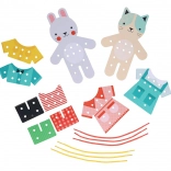 Prepletanje oblačil s motivom mačke in zajčka