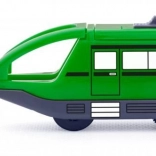 Zeleni vlak s tirov in strojevodjo na baterije