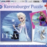 Ravensburger sestavljanka Frozen: Elsa, Anna in Olaf 3×49 kosov