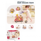 hodulja in poganjalec vlak 3v1 rožnata