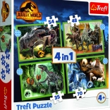 Sestavljanka 4v1 nevarni dinozavri Jurassic World