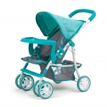Voziček za punčke Milly Mally Kate, turkizno-siv