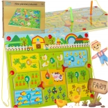 Magnetna lesena labirintna igra Kmetija za 2 igralca
