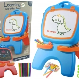 Dvostranska magnetna in kredna tabla modro-rdeča s šablonami