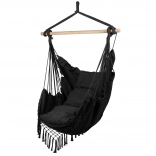 viseči brazilski stol s blazinami temno siv