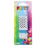 Svečke s črnimi pikami s podstavki 12 kos