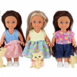 Punčka s ljubljenčkom 12 cm v škatlici, 3 vrste