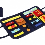 Učna motorična plošča iz filca z zadrgami, gumbi in zaponkami 24 × 27 × 4 cm