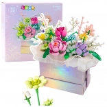 Konstrukcijske kocke cvetlična kompozicija z LED osvetlitvijo