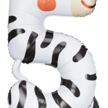 Foliasti balon številka 5 – zebra 42 × 81 cm