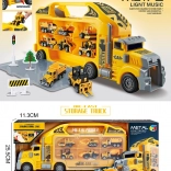 Kovček tovorno vozilo s 6 kovinskimi vozili s svetlobnimi in zvočnimi učinki