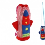Plišasti ovitek za otroško stekleničko RAKETA, 12 × 22 cm