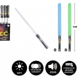 Svetlobni meč z zvokom in svetlobo, 73 cm, plast, 3× AAA, 3 barve