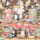 ravensburger puzzle crazy cats: bingleyjev knjižni klub 1000 koščkov