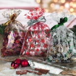 Celofanasta vrečka z motivom zvezd 25x40 cm prozorna