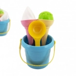 Komplet za pesek z motivom sladoleda – moder kanglico in zajemalka