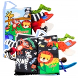 Mehka izobraževalna šumeča knjižica Živali Rep za dojenčke modra