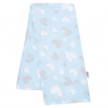 Bombažna plenička s potiskom New Baby modra srčka