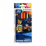 Trikotni barviti svinčniki HOT WHEELS, 12 barv