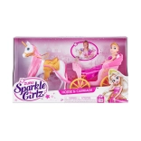 Punčka princesa z samorogom in kočijo SPARKLE GIRLZ 26,5 cm