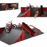 Komplet prstnega skateparka z rampami, BMX kolesom in skejtom