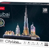 Svetleče 3D panoramske puzzle Dubaj CityLine od CUBICFUN, 182 kosov