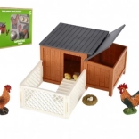 Piščančja hiša s plastičnim izhodom z dodatki