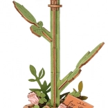 3D lesena sestavljanka rožnata vrtnica ROBO TIME