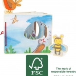 Lesena slikovna knjižica z čebelico SMALL FOOT