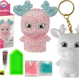 Kreativni set DIY roza diamantni jelenček 3D obesek s kristali